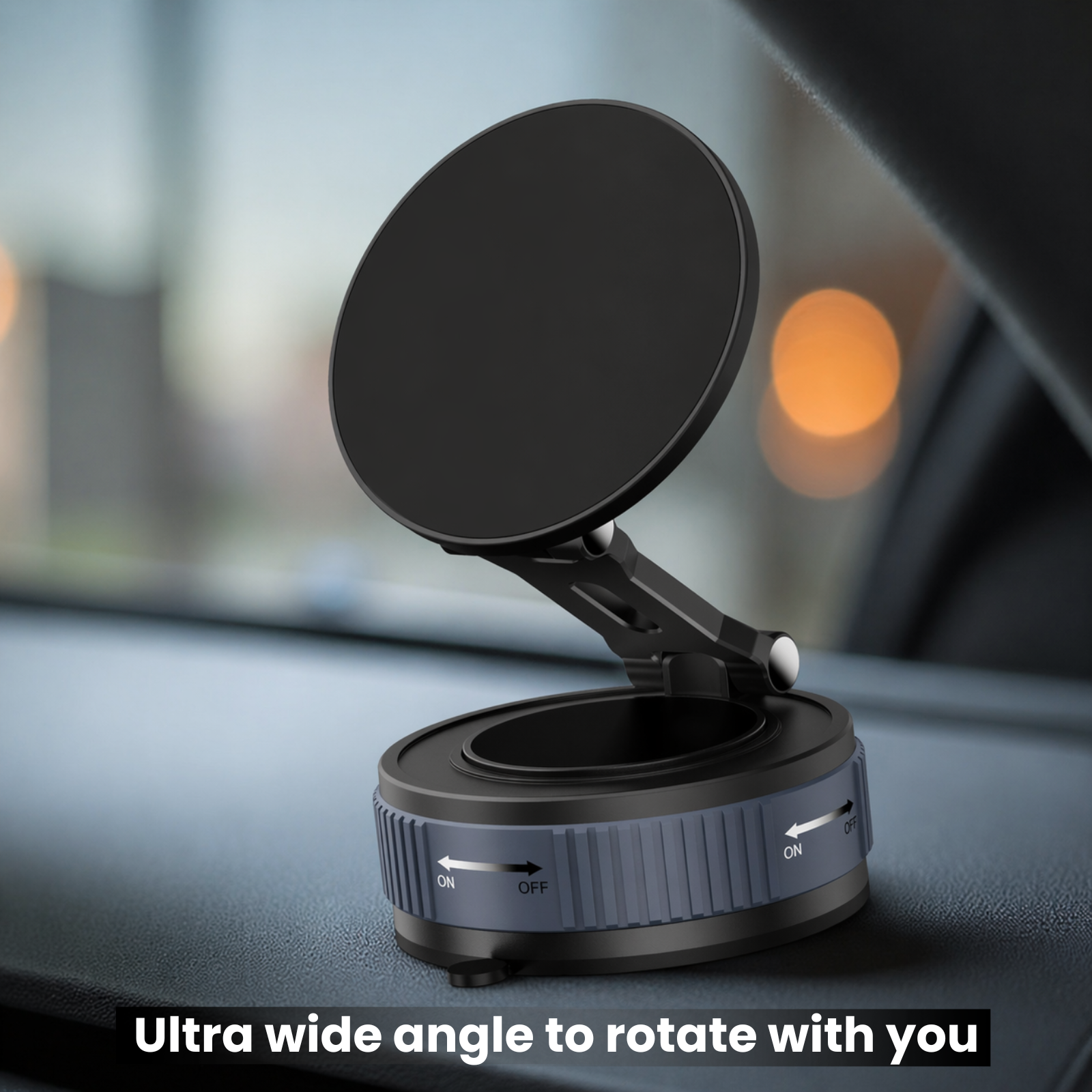 Magnetic Suction Phone Holder | Adjustable Foldable Mount - AstroNexus Black Grey