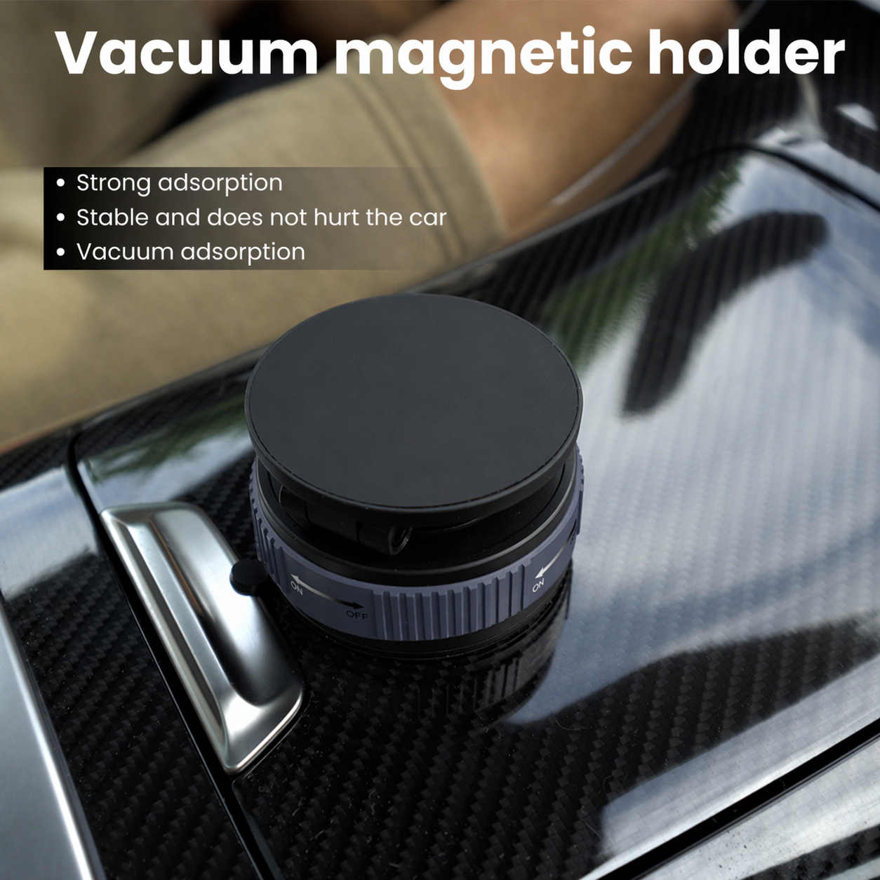 Magnetic Suction Phone Holder | Adjustable Foldable Mount - AstroNexus Black Grey