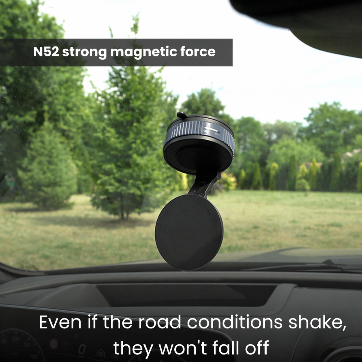 Magnetic Suction Phone Holder | Adjustable Foldable Mount - AstroNexus Black Grey