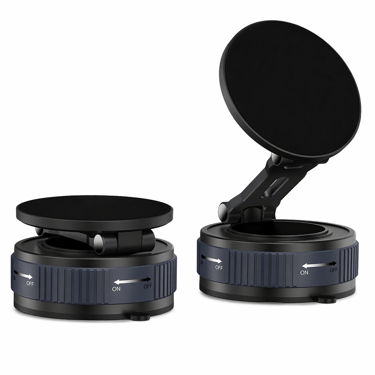 Magnetic Suction Phone Holder | Adjustable Foldable Mount - AstroNexus Black Grey