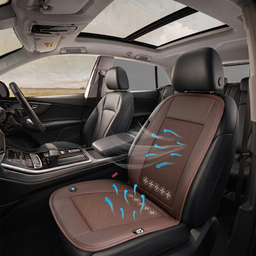 Ventilated Car Seat Cover | Brown - Passenger Side