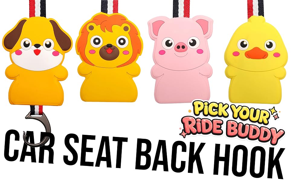Car Headrest Hooks | Universal Back Seat Hanger for Bags & Accessories - Pack of 2