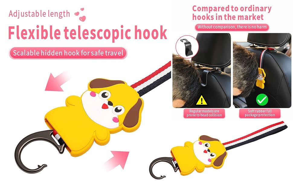 Car Headrest Hooks | Universal Back Seat Hanger for Bags & Accessories - Pack of 2
