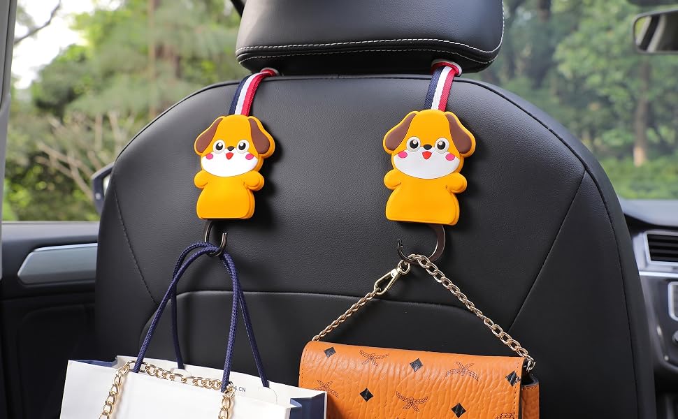 Car Headrest Hooks | Universal Back Seat Hanger for Bags & Accessories - Pack of 2