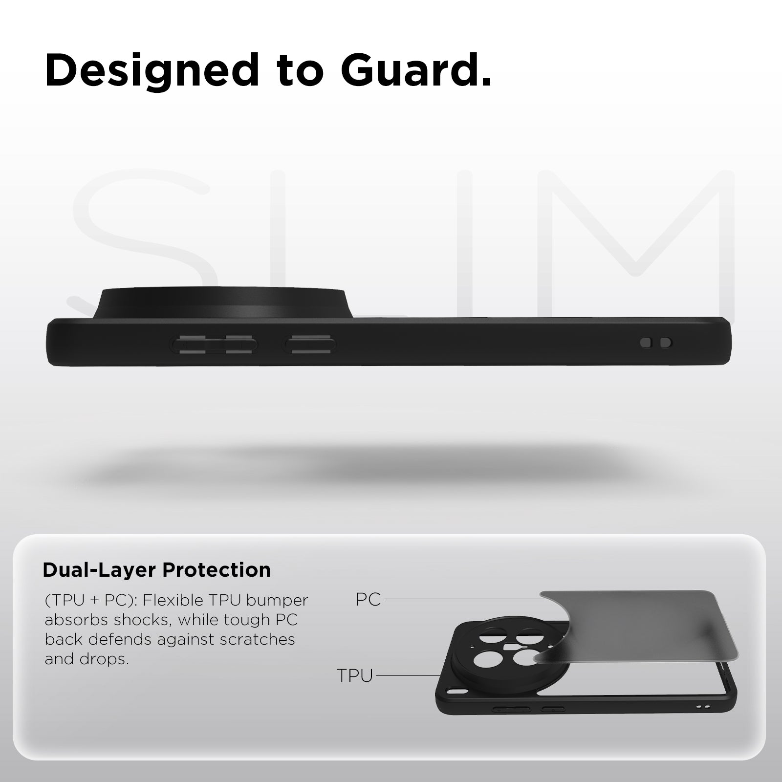 Vivo X300 Ultra Back Cover Case | Sleek Hybrid - Matte Black
