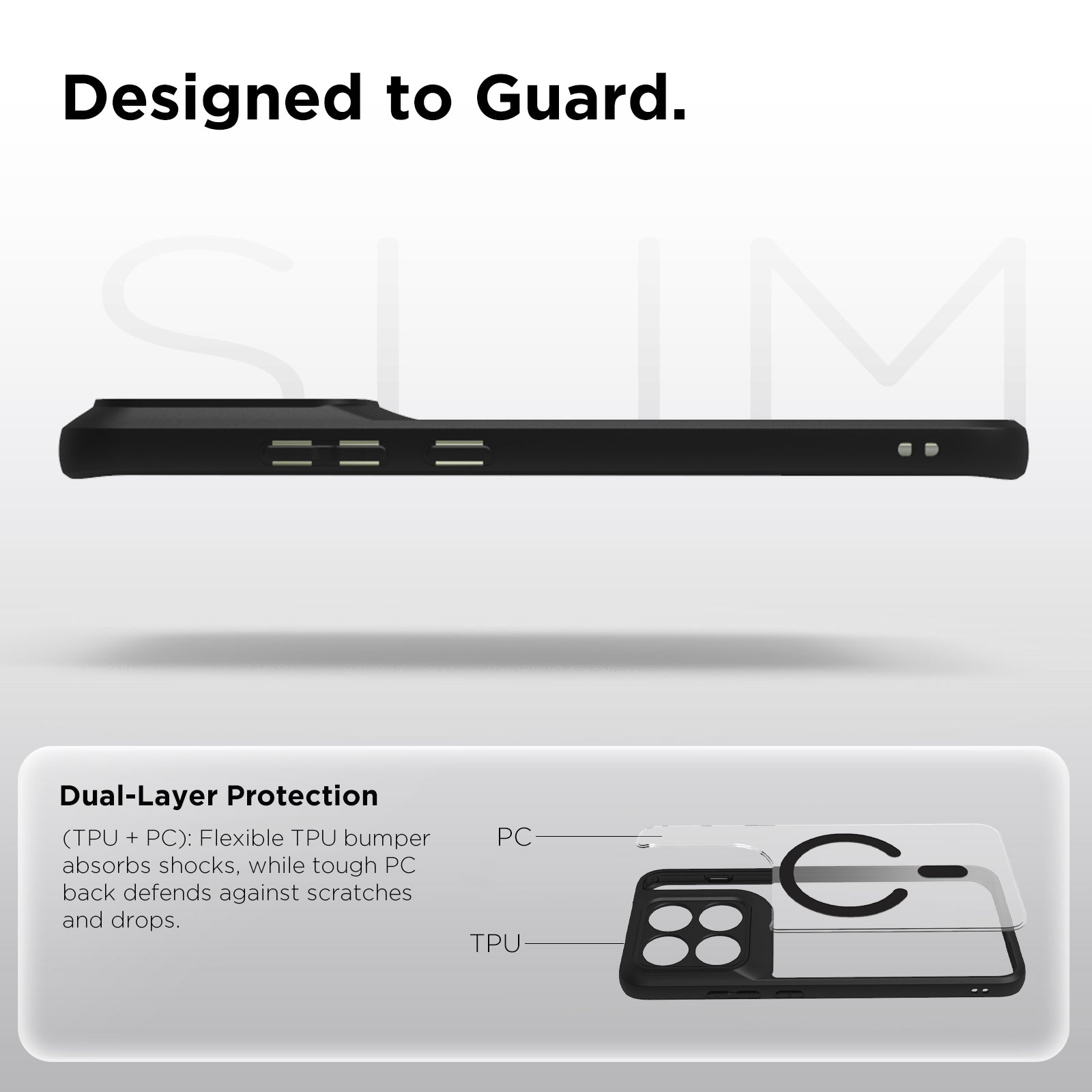 Motorola Edge 70 Pro Back Cover Case | Sleek Hybrid - Clear Black Magnetic