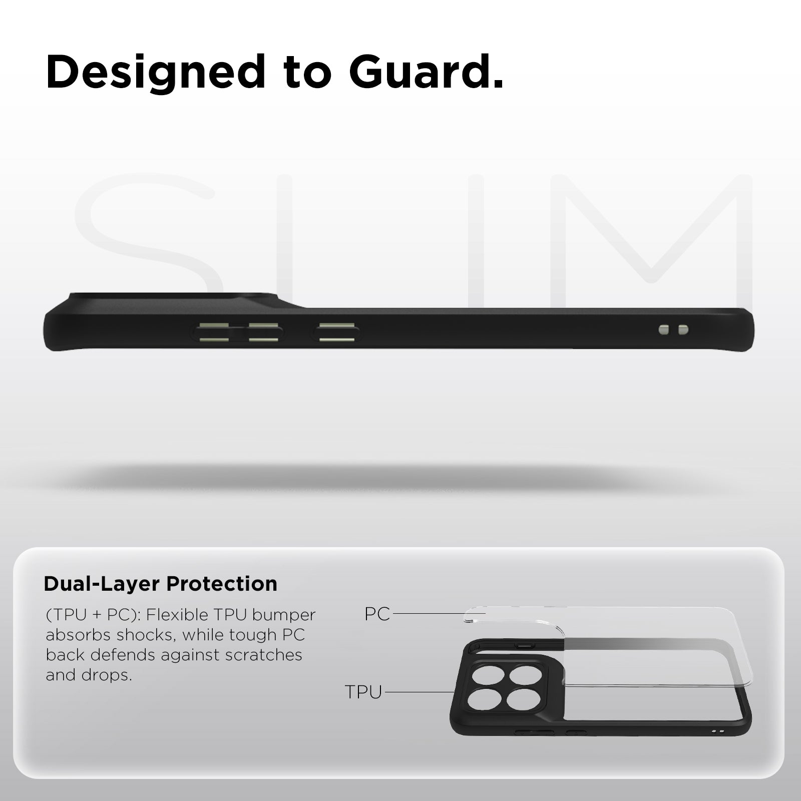 Motorola Edge 70 Pro Back Cover Case | Sleek Hybrid - Clear Black