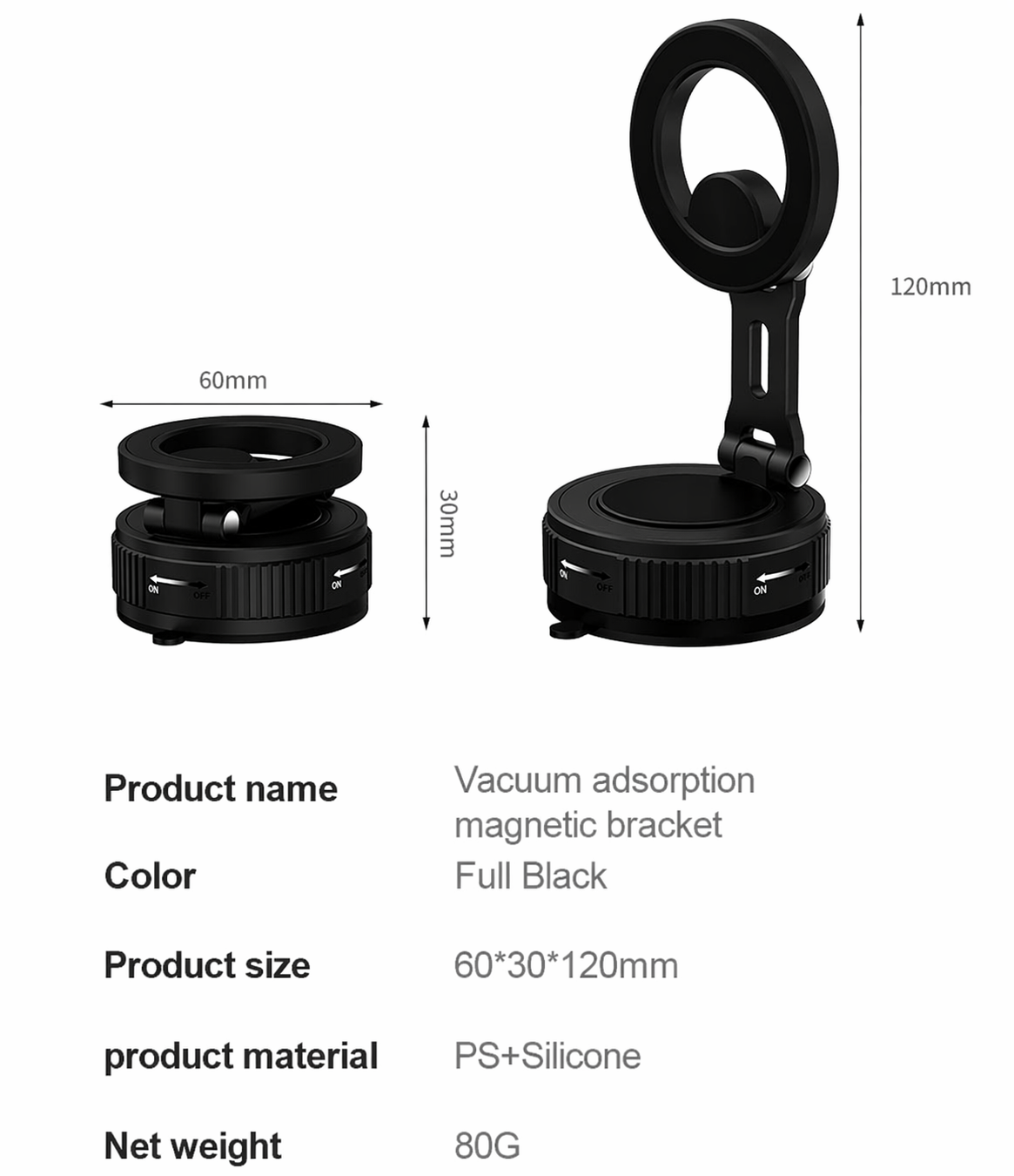 Magnetic Phone Holder | Adjustable Foldable Mount - AstroNova Black