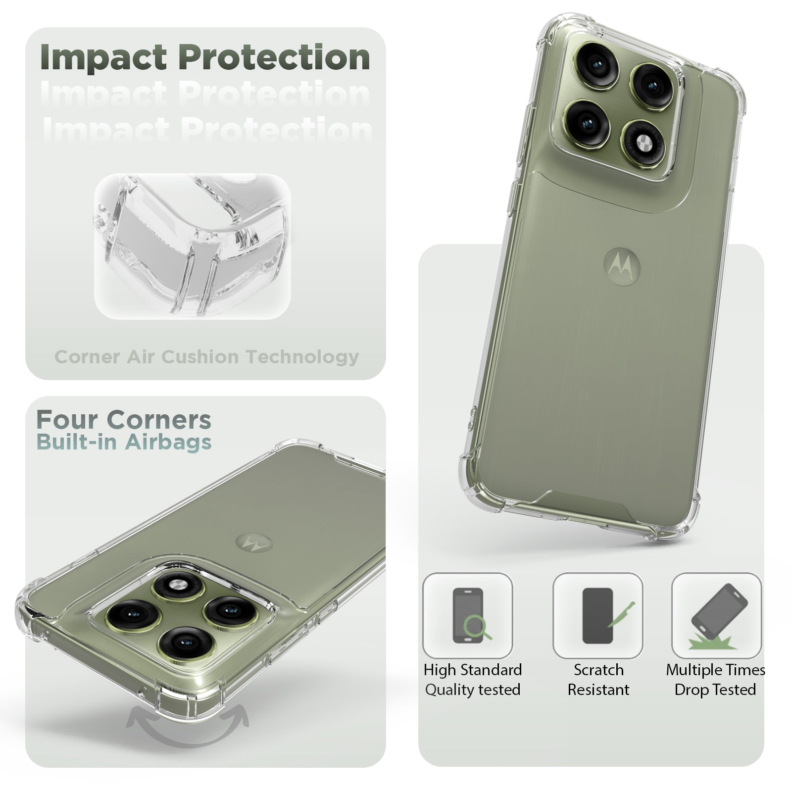Motorola Edge 70 Pro Back Cover Case | Clear Hybrid - Clear
