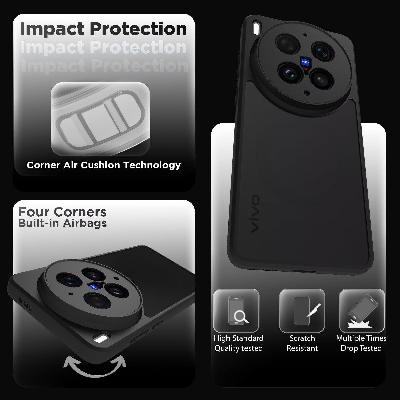 Vivo X300 Ultra Back Cover Case | Sleek Hybrid - Matte Black