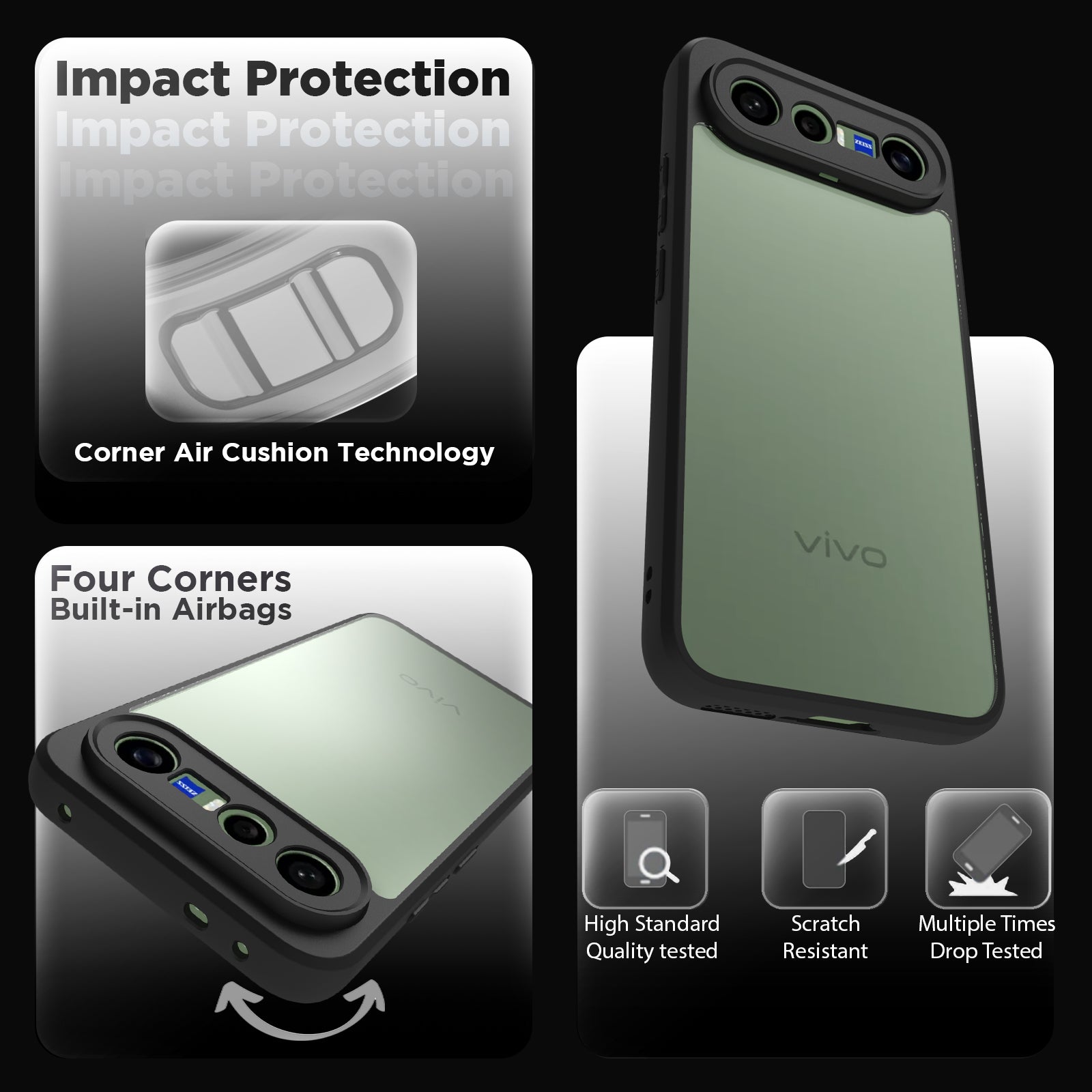 Vivo X300 FE Back Cover Case | Sleek Hybrid - Clear Black