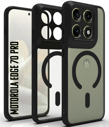 Motorola Edge 70 Pro Back Cover Case | Sleek Hybrid - Clear Black Magnetic