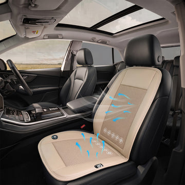 Ventilated Car Seat Cover | Beige - Passenger Side
