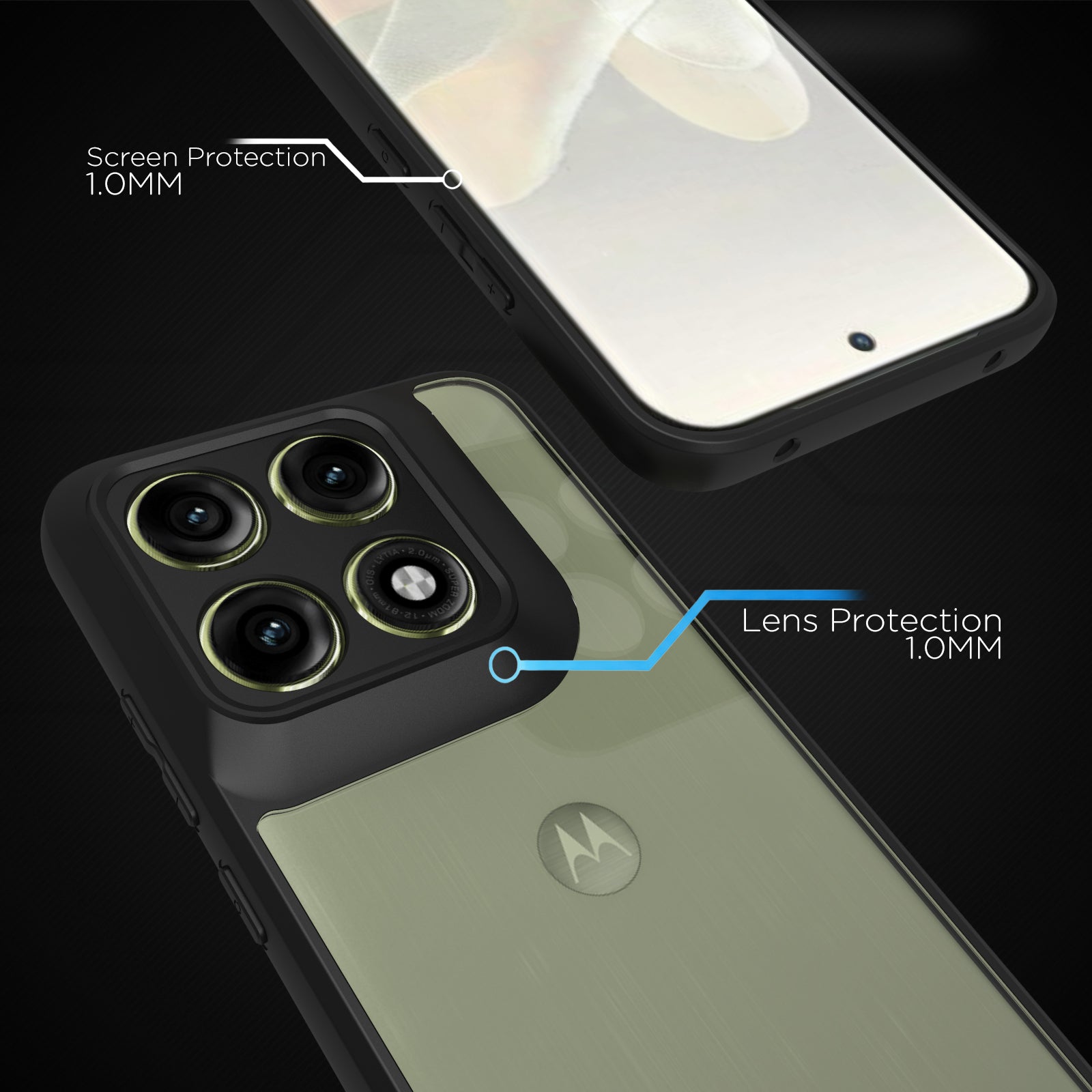 Motorola Edge 70 Pro Back Cover Case | Sleek Hybrid - Clear Black