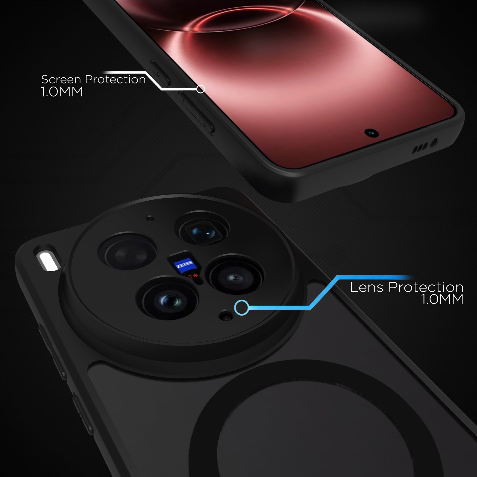Vivo X300 Ultra Back Cover Case | Sleek Hybrid - Matte Black Magnetic