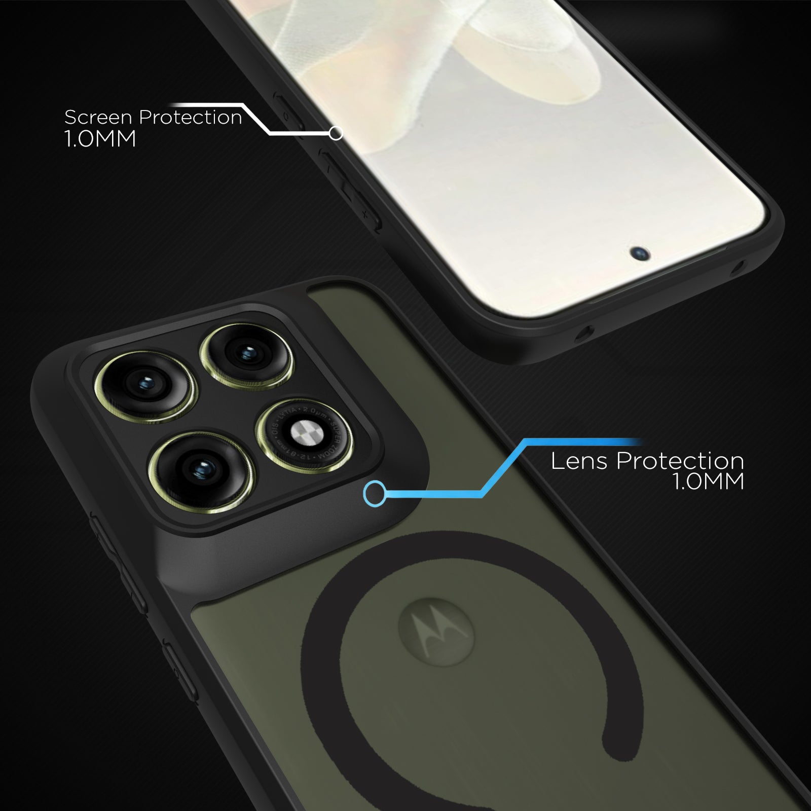 Motorola Edge 70 Pro Back Cover Case | Sleek Hybrid - Matte Black Magnetic
