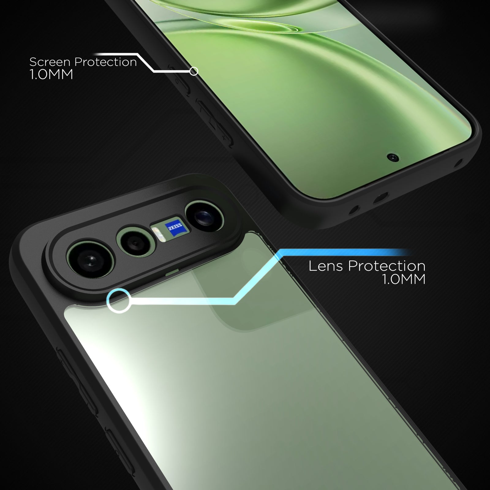 Vivo X300 FE Back Cover Case | Sleek Hybrid - Clear Black