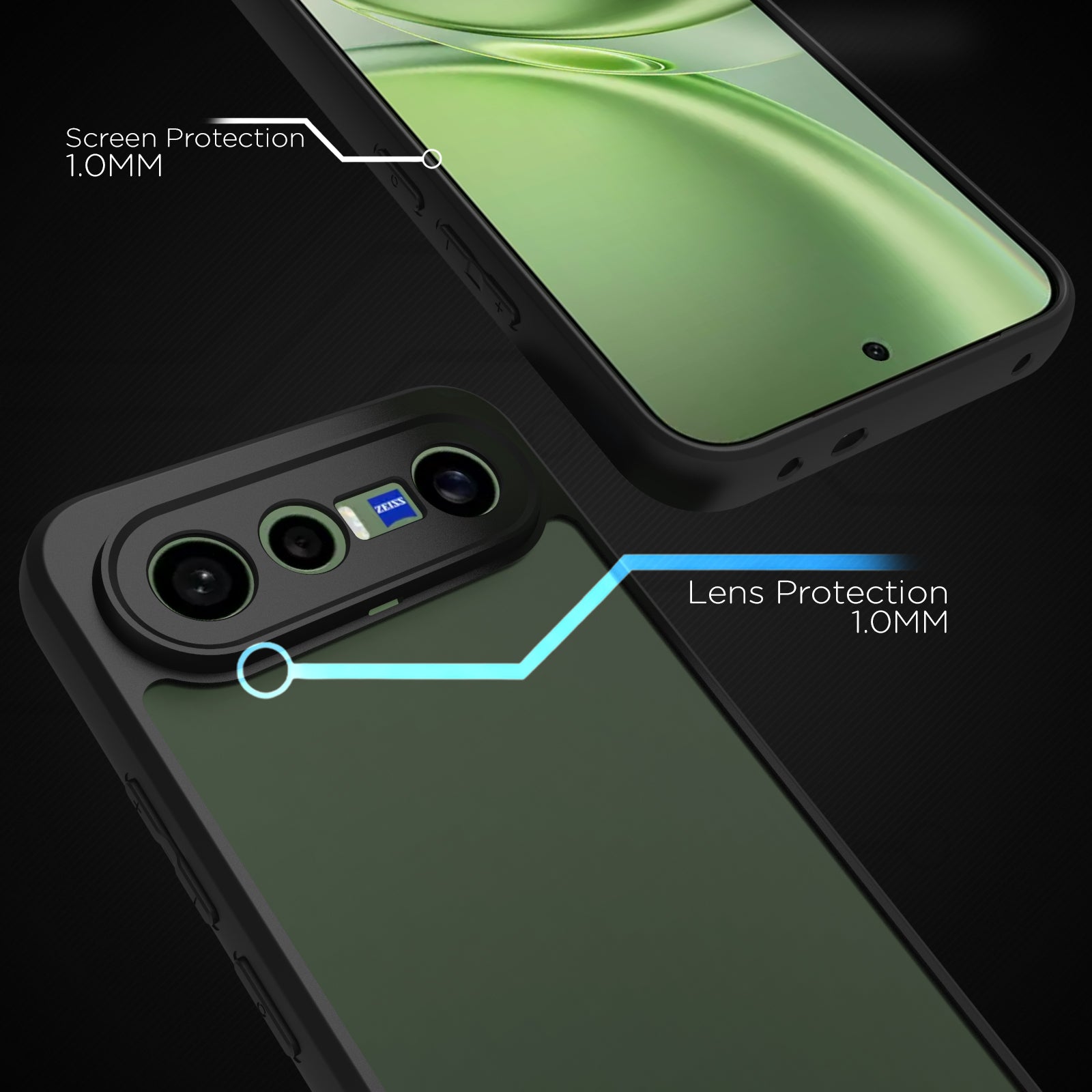 Vivo X300 FE Back Cover Case | Sleek Hybrid - Matte Black