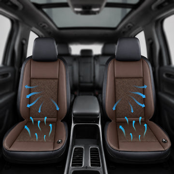 Ventilated Car Seat Cover | Brown - Driver and Passenger Side