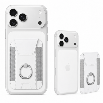 Magnetic Phone Wallet with Grip |  Arctic - White