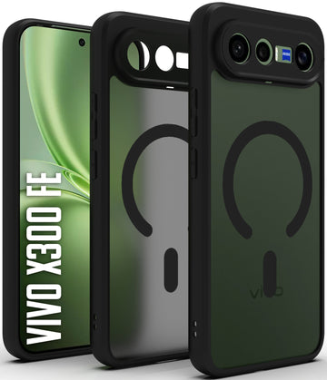 Vivo X300 FE Back Cover Case | Sleek Hybrid - Matte Black Magnetic
