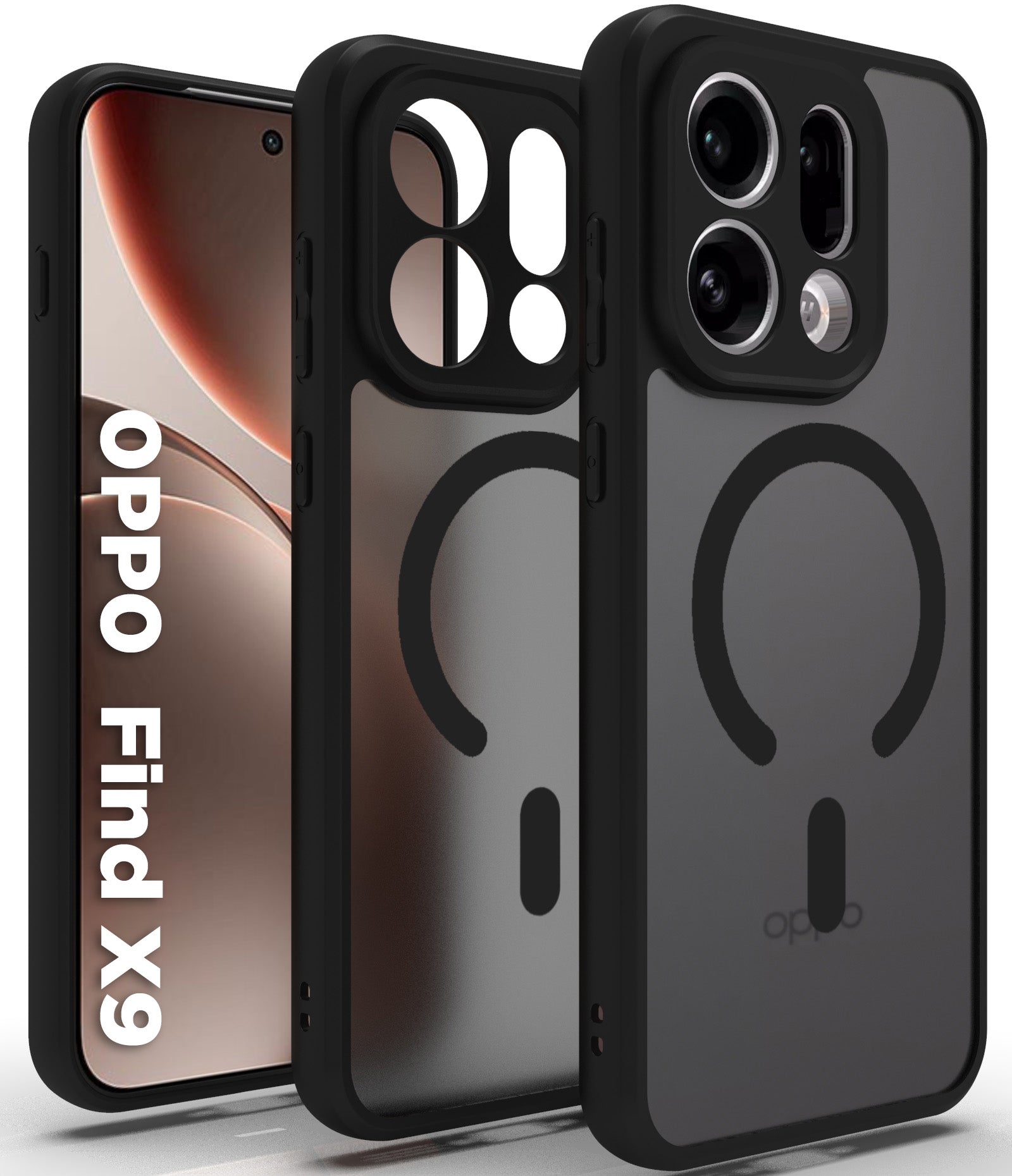 OPPO Find X9 5G Back Cover Case | Sleek Hybrid - Matte Black Magnetic