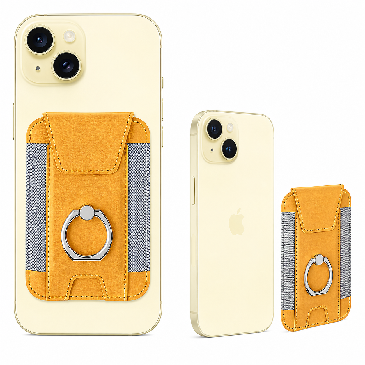 Magnetic Phone Wallet with Grip | Sunburst - Yellow